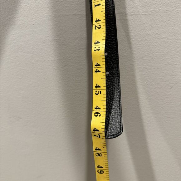 Michael Kors Reversible Belt Pebbled Leather Black MK Logo Gold Buckle 47" - Picture 7 of 10